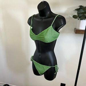 Kendall and Kylie sparkly green bikini